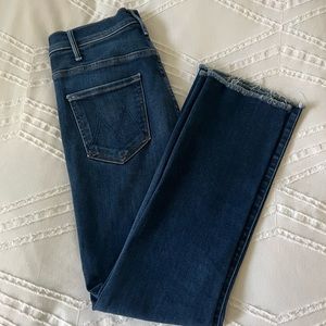 MOTHER - The Hustler High Waist - Ankle Fray Jeans - Size 29 Color: Home Movie